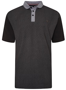 KAM Premium Pique Detailed Polo Shirt Black
